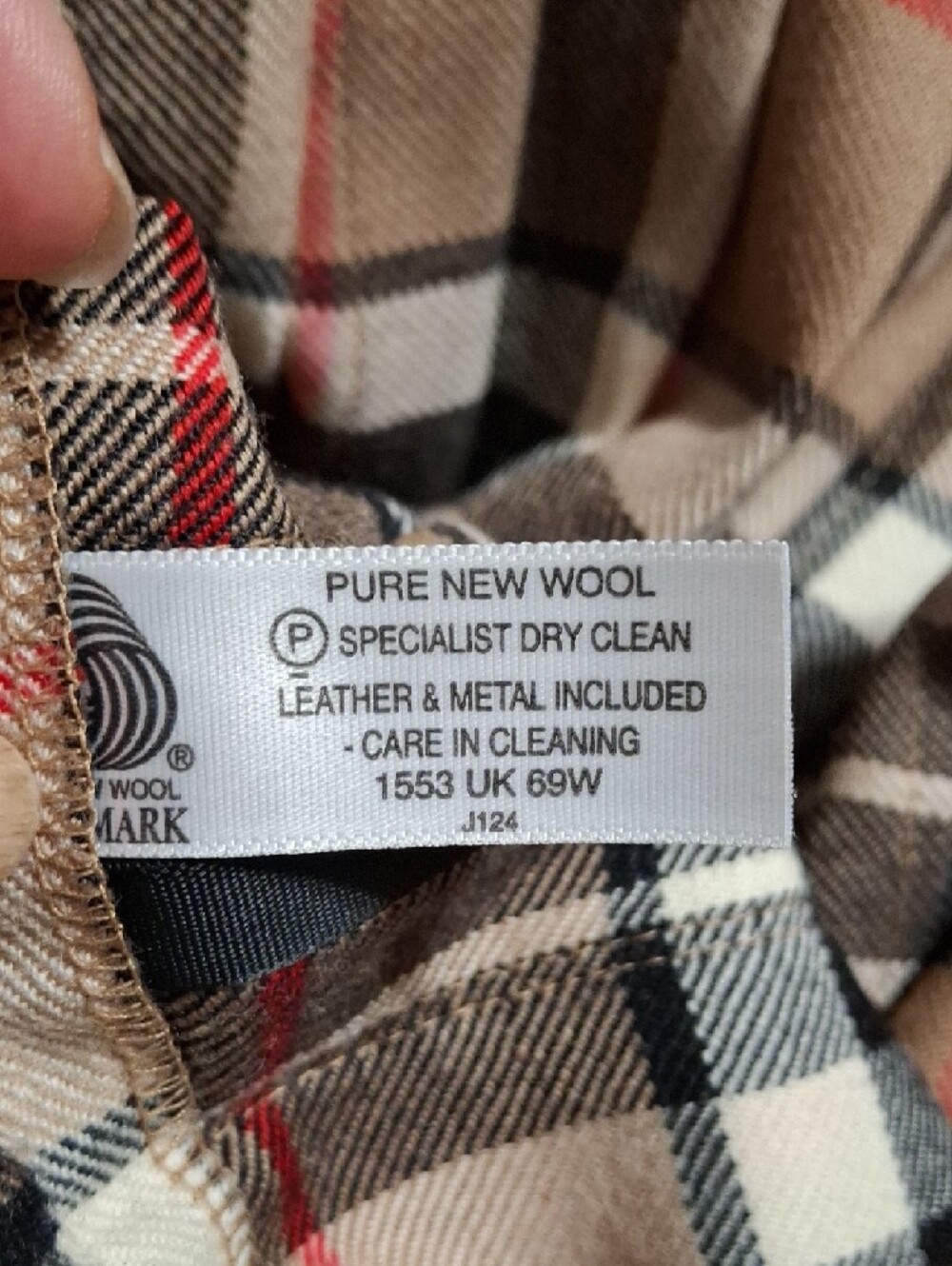 Plaid Pleated A-Line Skirt in Tan Check (Mis208) 100% Wool - Picture 3 of 5